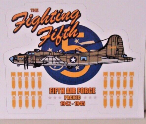 Calcomanía pegatina de avión FIGHTING FIFTH AIR FORCE B-17 - Imagen 1 de 1