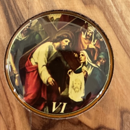 Bible Good News in Olive Tree Wooden Case, Cross & All Stations in Enamel RARE - Picture 10 of 23