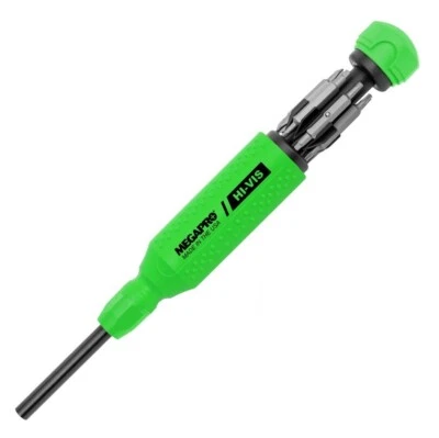 Megapro Hi Vis Original Multi Bit Screwdriver 15 in 1 High Visibility Green USA