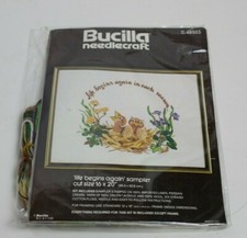 Bucilla Needlecraft Life Begins Again Sampler 48503 12 x 16"