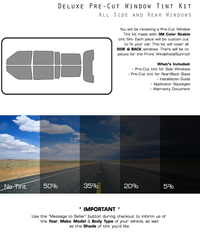 Película de vidrio tinte ventana precortada estable color 3M para Ford Flex 2009-2019 Foto 3 de 4