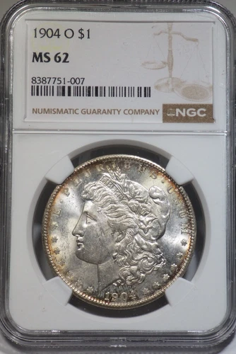 1904-O Morgan Silver Dollar NGC graded MS 62