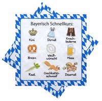 "Servietten Oktoberfest \"Bayerisch Schnellkurs\" Weiß Blau Tischdeko 20 StüCk"