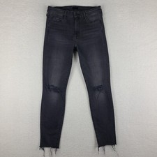 Mother Jeans Womens 28 The Looker Ankle Fray Burning Out Lanterns Dark Gray GC