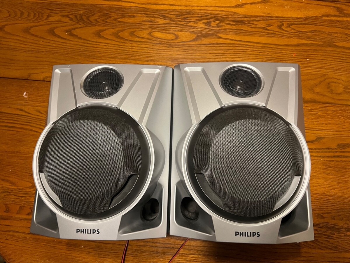 SET OF PHILIPS SPEAKERS FWB C71 / 00 STEREO BASS REFLEX BOOKSHELF