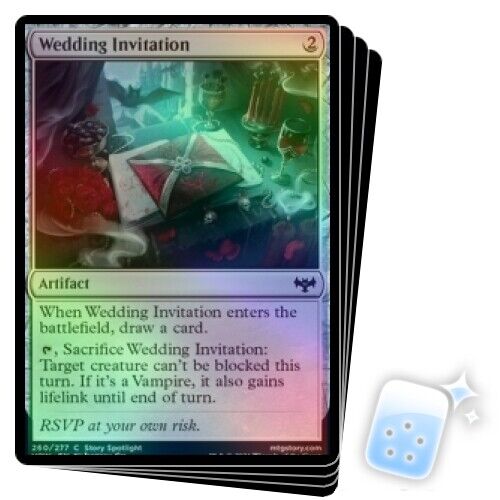 FOIL WEDDING INVITATION X4 Innistrad: Crimson Vow VOW Magic MTG MINT CARD - Picture 1 of 1