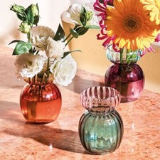 Mini Vaso Bicolore Vasetto in Vetro 12 cm TOGNANA Mina Decoro Casa Fiori Colore