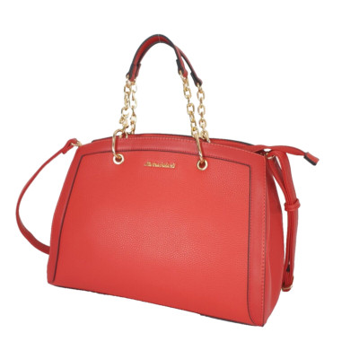12) Marina Galanti Elegante Damen Tasche Neu Handtasche Schultertasche Rot Kette