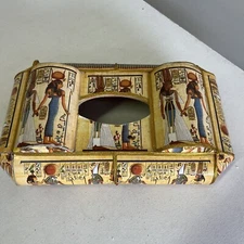 King Tut Egyptian Tissue Box Cover Dispenser Rectangle Unusual Paper Mache