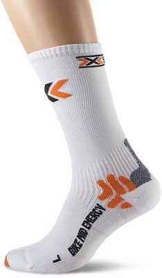 X-BIONIC Italy Men's Bike Mid Energizer Compression Support X-Socks L White NWT!
