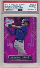 2022 BOWMAN STERLING REGINALD PRECIADO MAGENTA REFRACTOR #54/75 PSA 10 CUBS