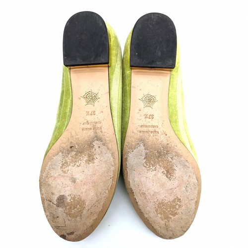 Charlotte Olympia Green Striped Velvet Cat Kitten Flats Women's US 7.5 EU 37.5 - Picture 8 of 9