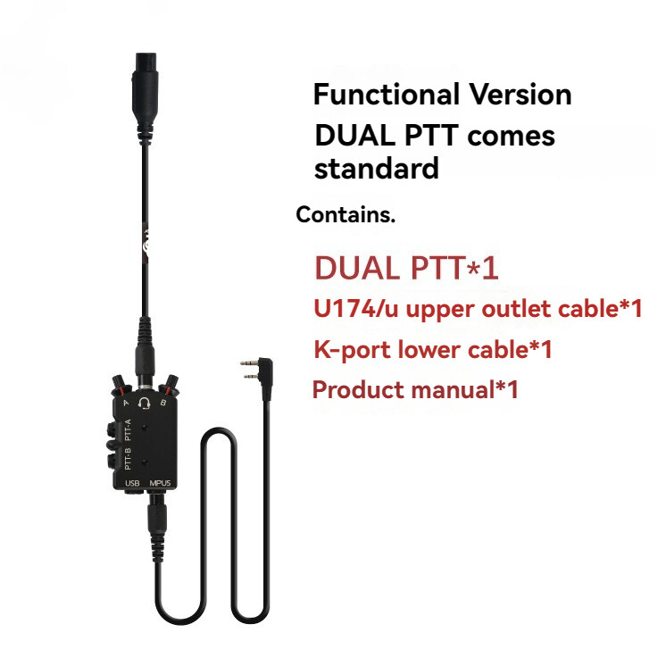 FCS-Tactical CNC Metal MPU5 Dual-Pass PTT Walkie-Talkie Headset