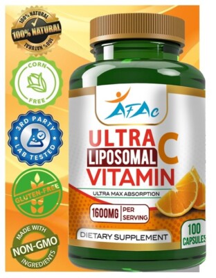 Pure Vitamin C 1600 MG PURE ASCORBIC ACID Antioxidant Protection 100 CAPS
