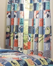 Mainstays Sports Window Panels (2 panels) boys kids sports 52x63 multicolors