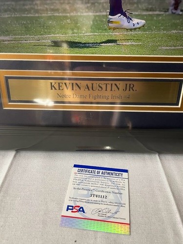 Kevin Austin Jr. signed framed 11x14 Notre Dame picture PSA - 第 3/4 張圖片