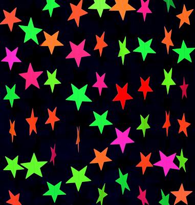 Star Banner Decoration Black Light Reactive Uv Glow Hanging Banner