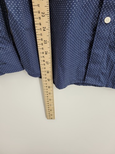MTailor Shirt Mens Large Blue Polka Dot Long Sleeve Button Up Modern Preppy - Picture 5 of 7