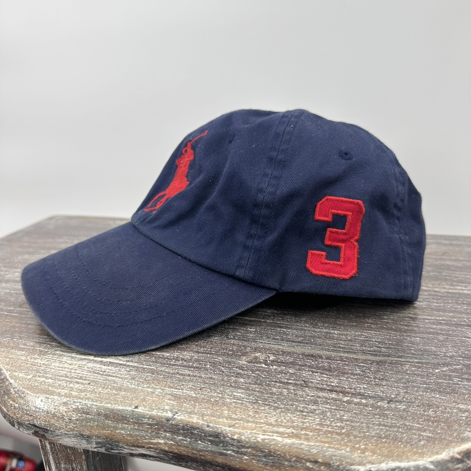 Polo Ralph Lauren Cappello Berretto Big Pony Rosso Blu Cinturino Schiena Regolabile #3