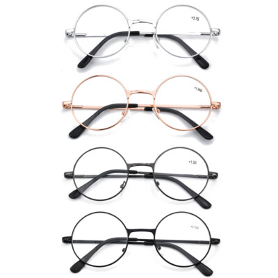 4 Pairs Round Reading Glasses Metal Readers Vintage Mens Womens +1.00 ~ 4.00