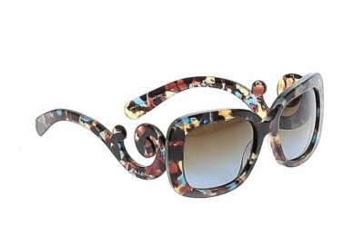 小物 PRADA sunglasses Minimal Baroque square PRADA Minimal Baroque Sunglasses Swirl Tortoise Blue Brown Square