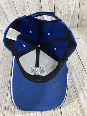 Vintage West Coast Choppers iron cross logo hat cap blue and white