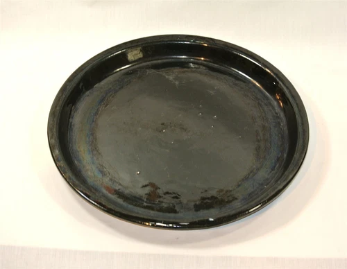 Bauer Pottery Large Black Tray or Flower Pot Saucer 11 1/4 inches #10 Vintage