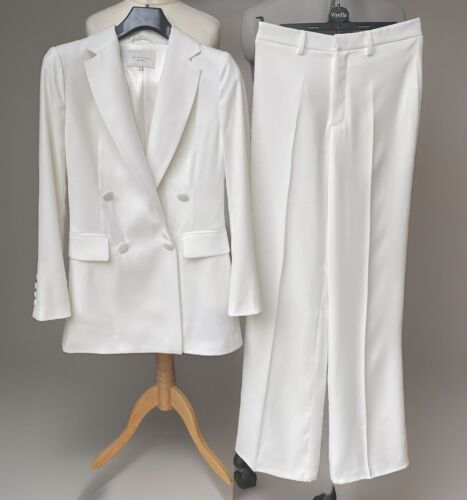 Trouser Suit XS White Bride Wedding Occasion Stunning By Malina Bridal RRP £920!