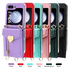 Crossbody Lanyard Wallet Leather Case Cover For Samsung Galaxy Z Flip 5 Flip 4