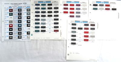 1995 HONDA  DUPONT AND PPG  COLOR PAINT CHIP CHARTS ALL MODELS ORIGINAL