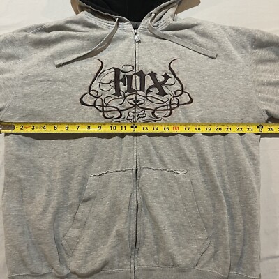 FOXEY NEW YORK ジップアップジャケット　y2k グランジ Y2K Fox Racing Full Zip Hoodie Sweatshirt Mens 2XL Cyber