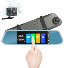 7" Mirror Dual Dash Cam Touch Screen Full HD 1080P Front Camera with Waterproof