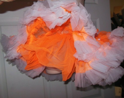 Organdy Skirt Clogging HipHop Dance CanCan Flo Orange ch/ladies Pettiskirt - Picture 7 of 7