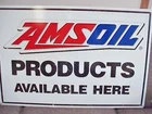Vtg Metal 2 Side Amsoil Gas Oil Large Metal Dealer Advertising Sign 36X24 AMZOIL