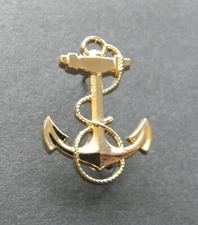 NAVY MIDSHIPMAN ANCHOR LAPEL PIN 3/4 x 1.1 GOLD COLORED