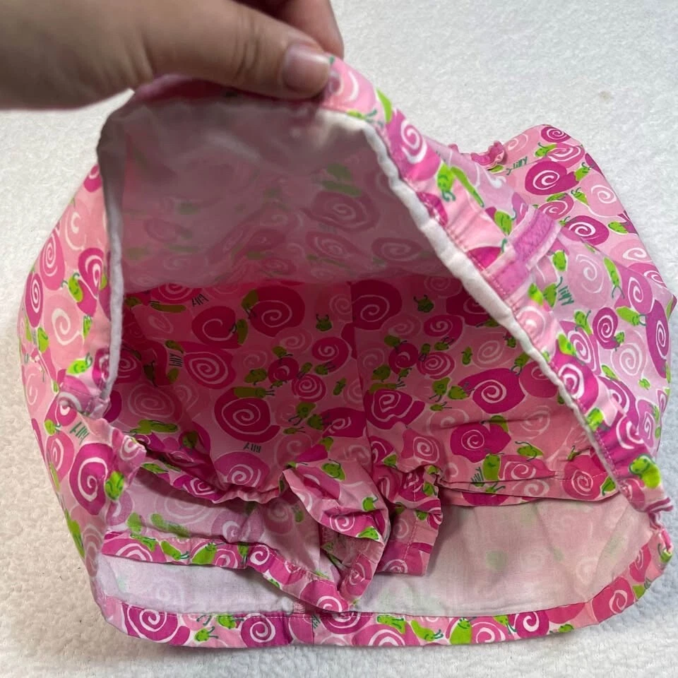 Falda corta Lilly Pulitzer niña rosa y verde vintage remolino caracol Foto 4 de 4