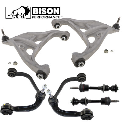 Bison Performance 6pc Front Upper Lower Control Arm & Sway Bar Kit For Ford RWD