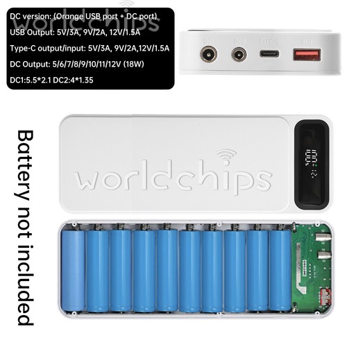DC5/6/7/8/9/10/11/12V Verstellbare Mobile Powerbank Koffer 10x18650 Akku Box - Bild 20 von 26