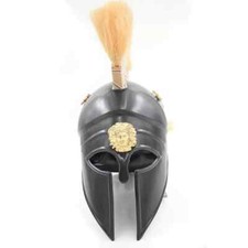 Casco Corintio Guerrero Medieval con Pluma Calibre 18 Acero Usable para Adulto
