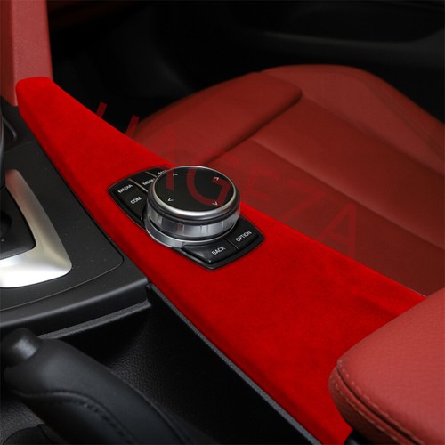 Juego de 5 kits de adornos decorativos interiores de gamuza roja para BMW Serie 3 4 F30 3GT 2013-19 - Imagen 11 de 18