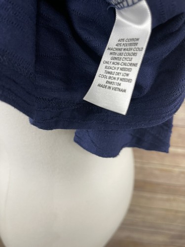 Kim Rogers Small NWT Textured Blouse Blue Solid Long Sleeve Career Stretchy Top - Picture 9 of 9