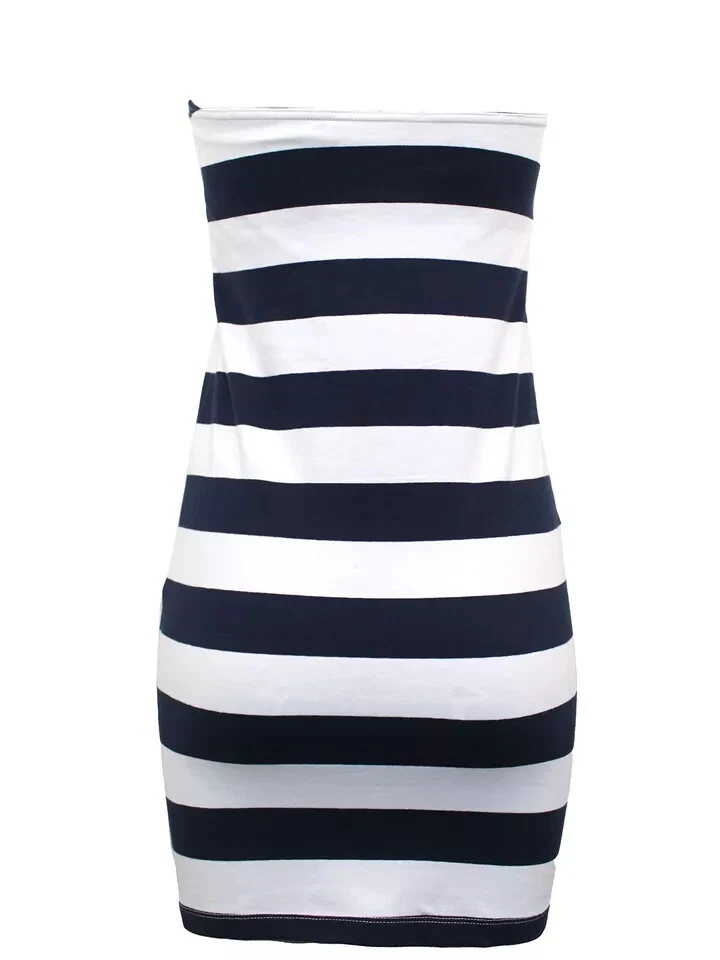 UNDERCOVER Abito estivo Basic U marino e bianco a righe supporto segreto senza spalline S UK 10 12