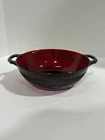 Vintage Anchor Hocking Royal Ruby Red Bowl  9 1/2” X 2 3/4”with Handles