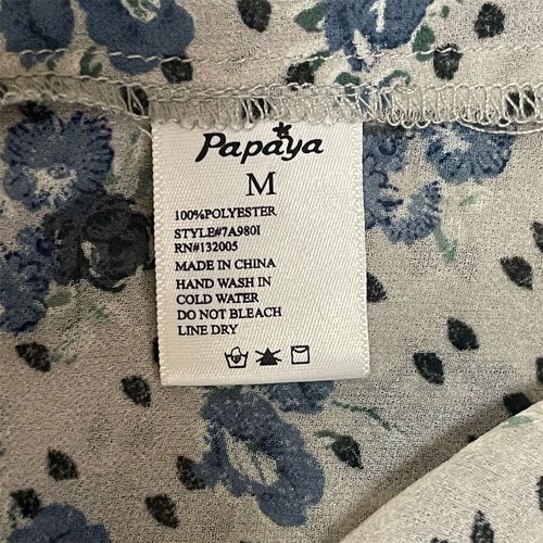 Papaya Floral Shirt Multicolor Polyester Casual Top Women's M - Picture 3 of 5