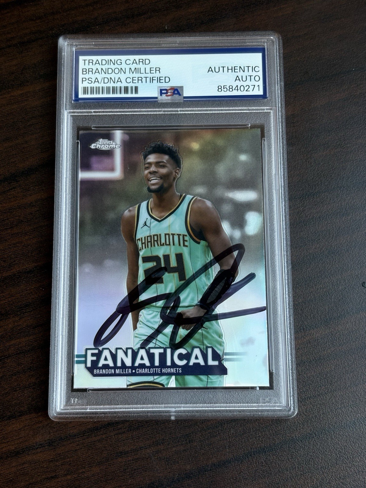 2025-26 Topps Chrome Brandon Miller Fanatical SSP Case Hit PSA Auto #FAN-3