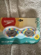 Speedo Junior Glide Print Swimming Goggles Anti-Fog Ages 6-14 New Multicolor