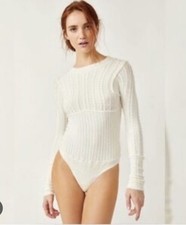 New 88 Intimately Free People Elsa Mohair cream Mock Neck bodysuit Xsmall F12