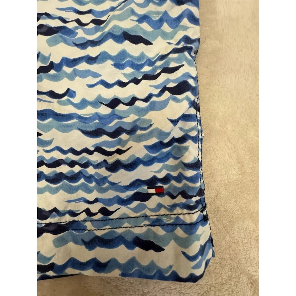 Tommy Hilfiger Youth Boys Large Blue Wave Swim Trunks Kids - Image 3 of 4