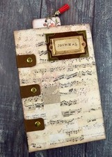 Handmade Blank Junk Journal Hard Cover Leather Hinges Vintage Look