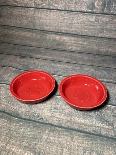 Fiesta Cereal Bowls Homer Laughlin Red Set of 2 Vintage USA HLC